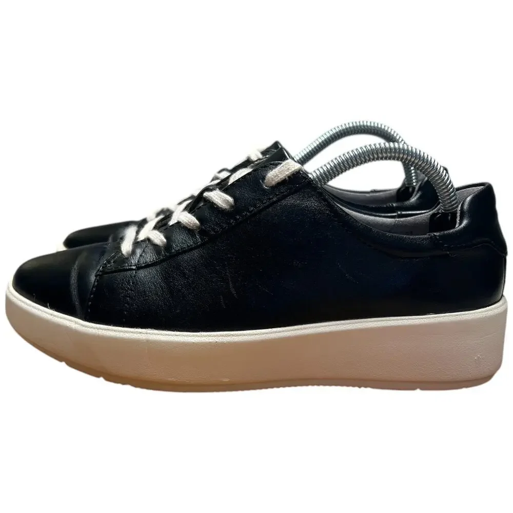 COLLECTION BY CLARKS LAYTON LACE Women's Size 6 Black Leather Sneakers Shoes - Picture 3 of 15